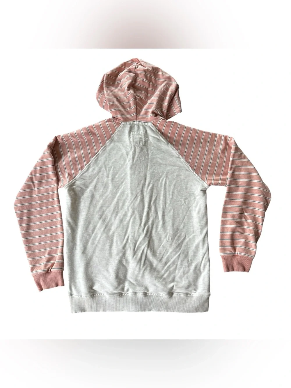 Play by little Sleepies Bamboo Pink Cream Striped Hoodie Long Sleeve Zip up 10
